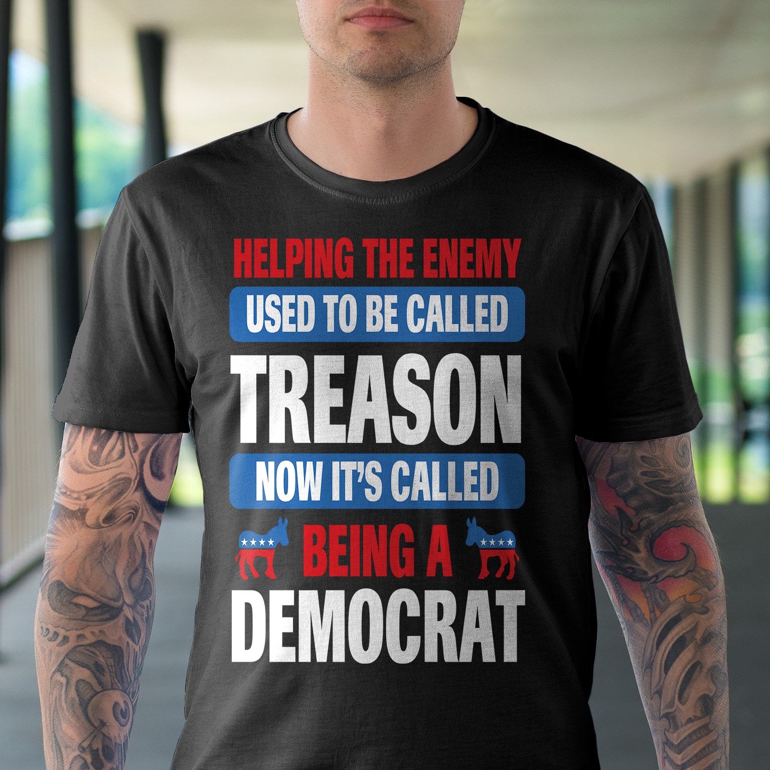 Alternative view of Helping The Enemy Used To Be Called Treason Now It's Called Being A Democrat T-Shirt - Anti Democrat Shirt
