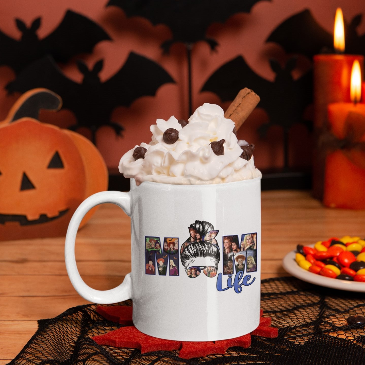 Alternative view of Mom Life Hocus Pocus Ceramic Coffee Mug - Halloween Beer Stein - Witches Water Bottle - Color Changing Mug