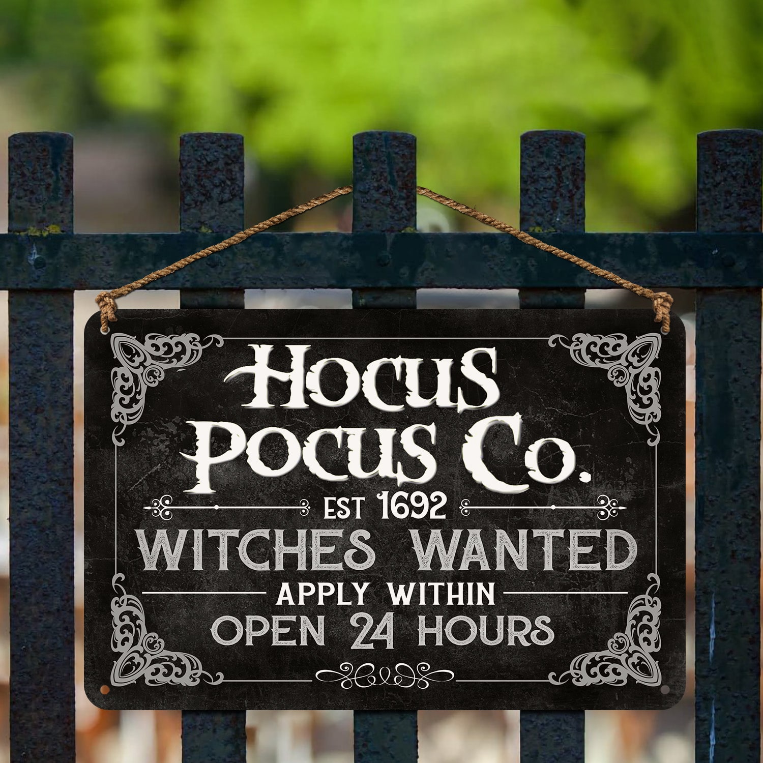 2. Hocus Pocus Co (4) Metal Sign Mockup 3