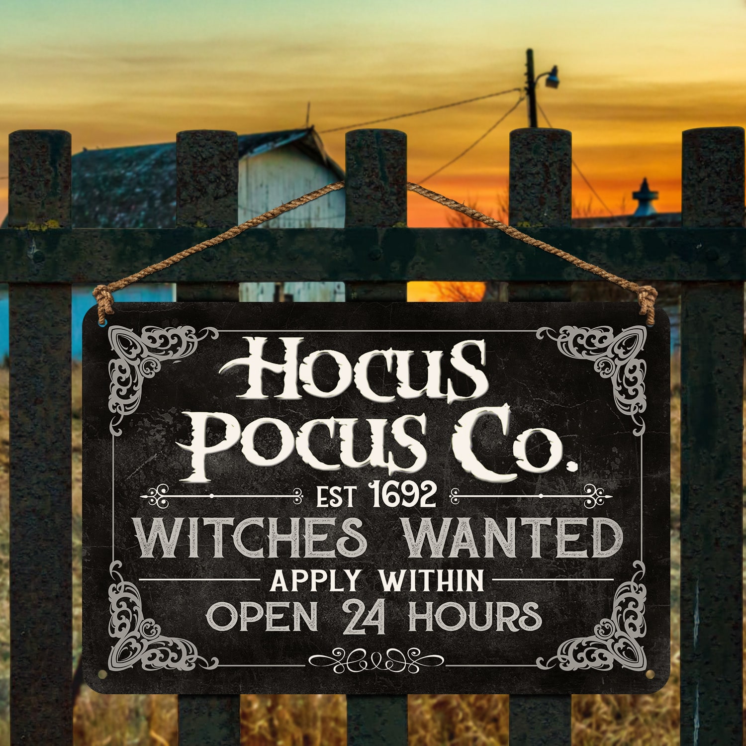 2. Hocus Pocus Co (4) Metal Sign Mockup 4