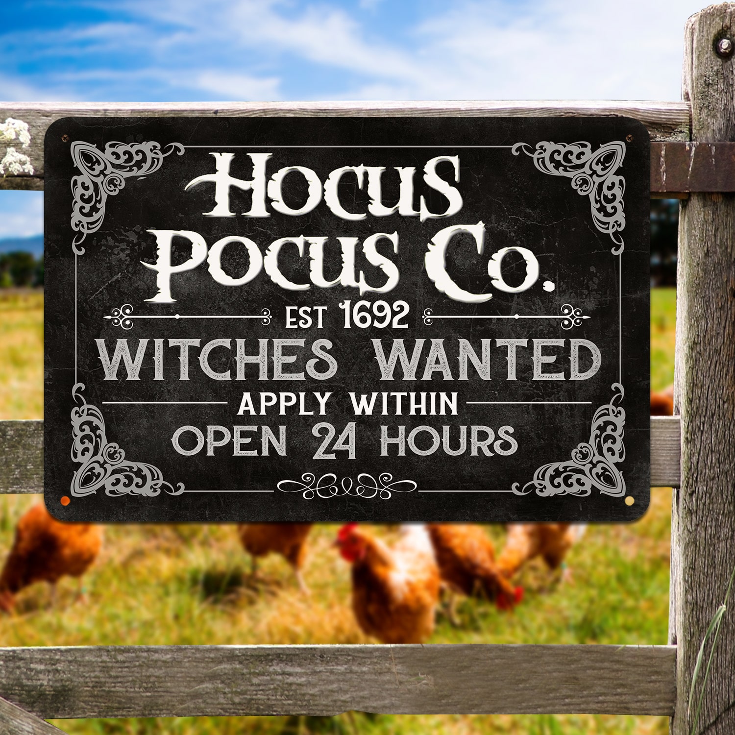 2. Hocus Pocus Co (4) Metal Sign Mockup 5