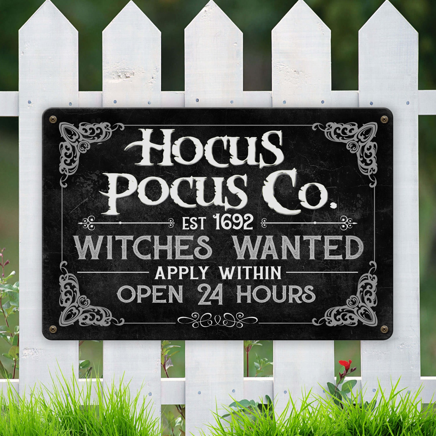 2. Hocus Pocus Co (4) Metal Sign Mockup 6