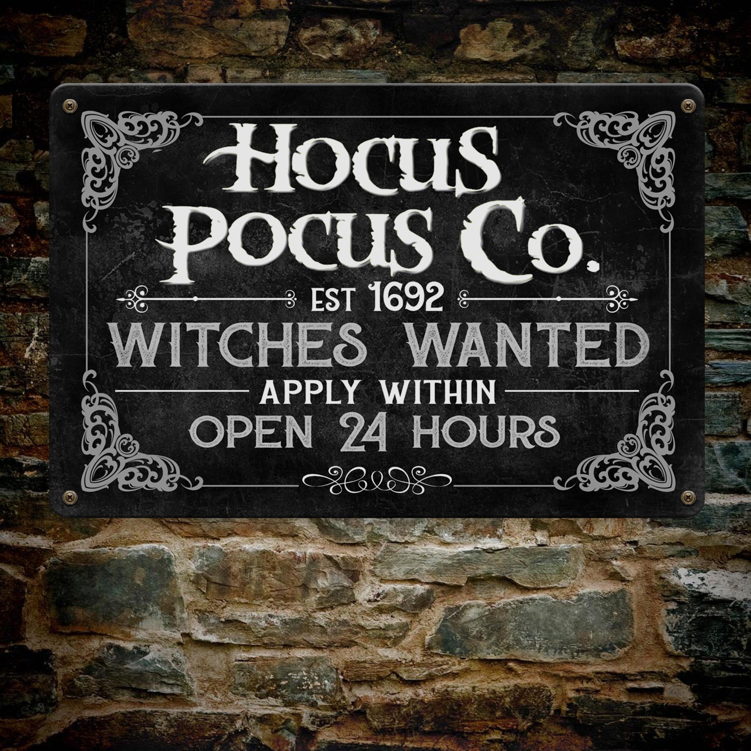 2. Hocus Pocus Co (4) Metal Sign Mockup 7