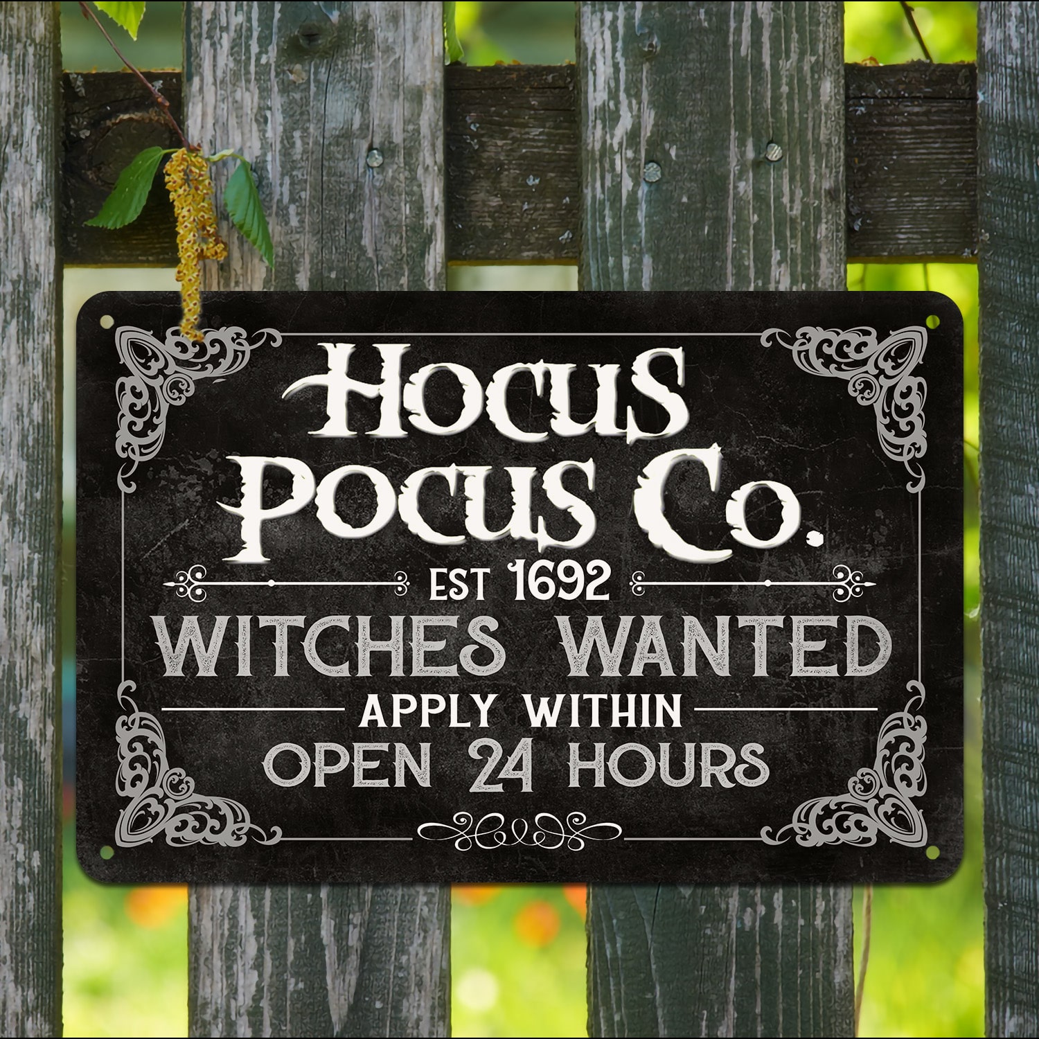 2. Hocus Pocus Co (4) Metal Sign Mockup 9