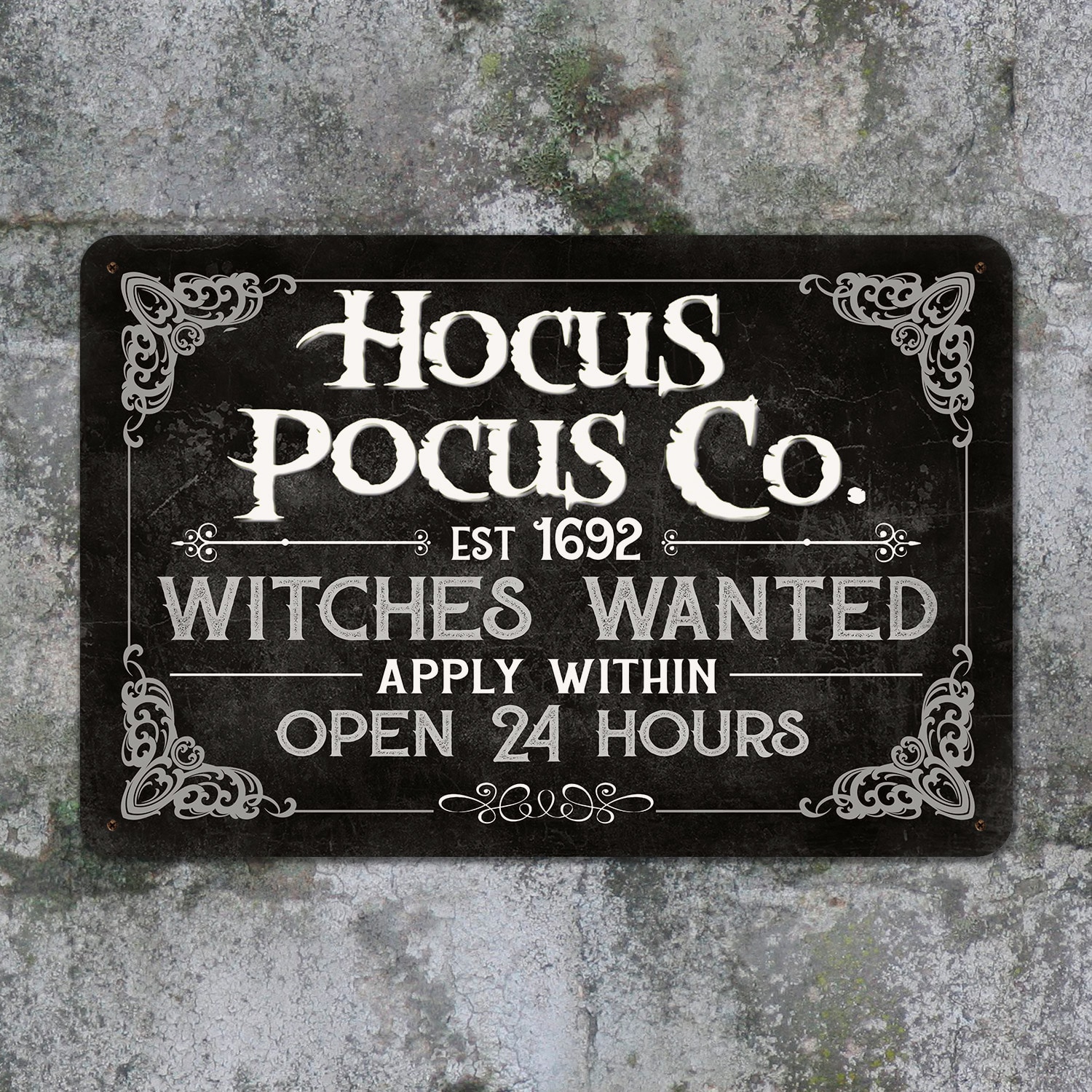 2. Hocus Pocus Co (4) Metal Sign Mockup 12