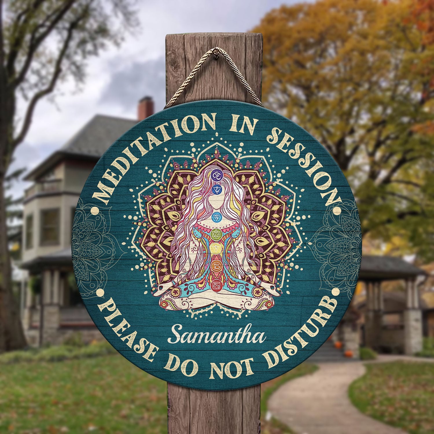 1VT. Meditation In Session (Sample Design 1) Door Sign Mockup 3