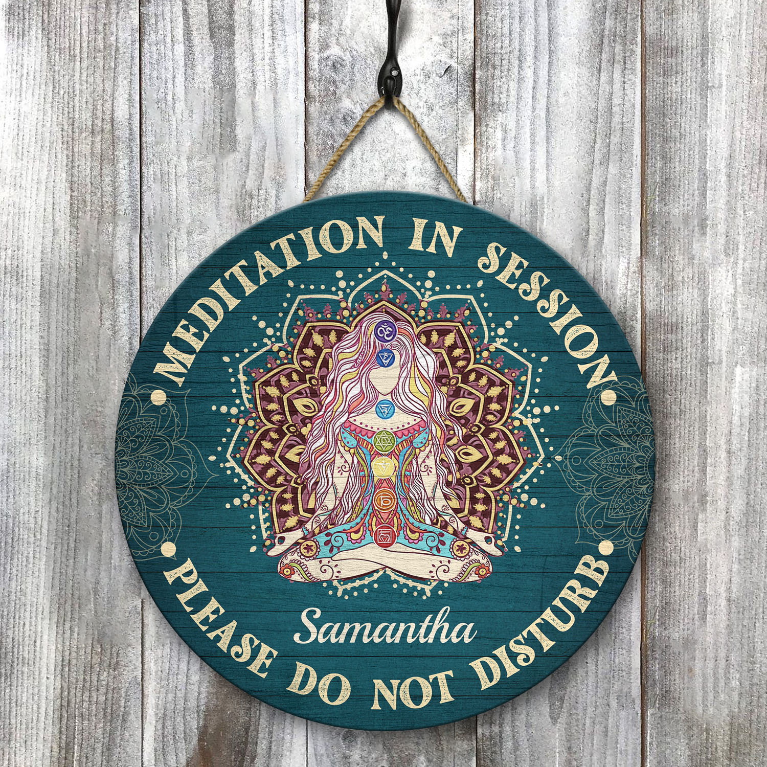 1VT. Meditation In Session (Sample Design 1) Door Sign Mockup 8