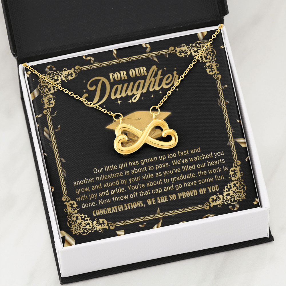 For Our Daughter Our Little Girl Has Grown Up Too Fast And Another Milestone Infinity Heart Pendant Necklace For Our Daughter Our Little Girl Has Grown Up Too Fast And Another Milestone Infinity Heart Pendant Necklace
