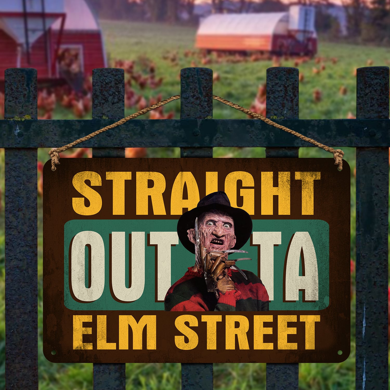 9. ELM Street (6) Metal Sign Mockup 2
