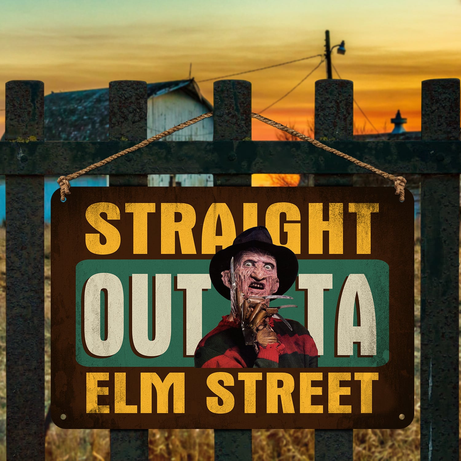 9. ELM Street (6) Metal Sign Mockup 4