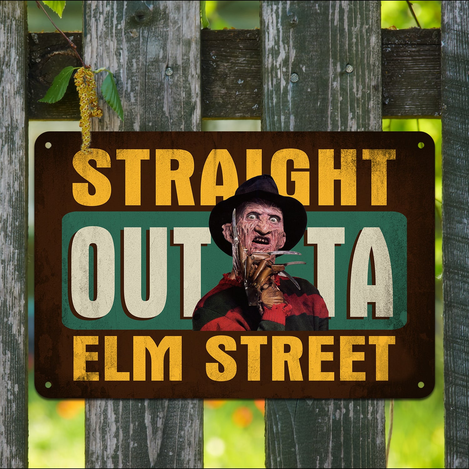 9. ELM Street (6) Metal Sign Mockup 9