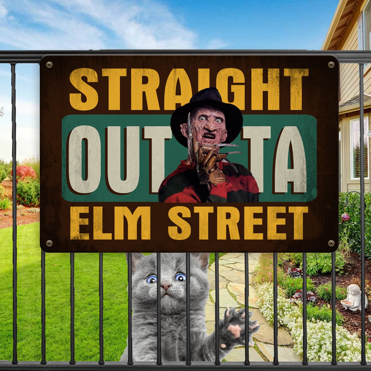 9. ELM Street (6) Metal Sign Mockup 11