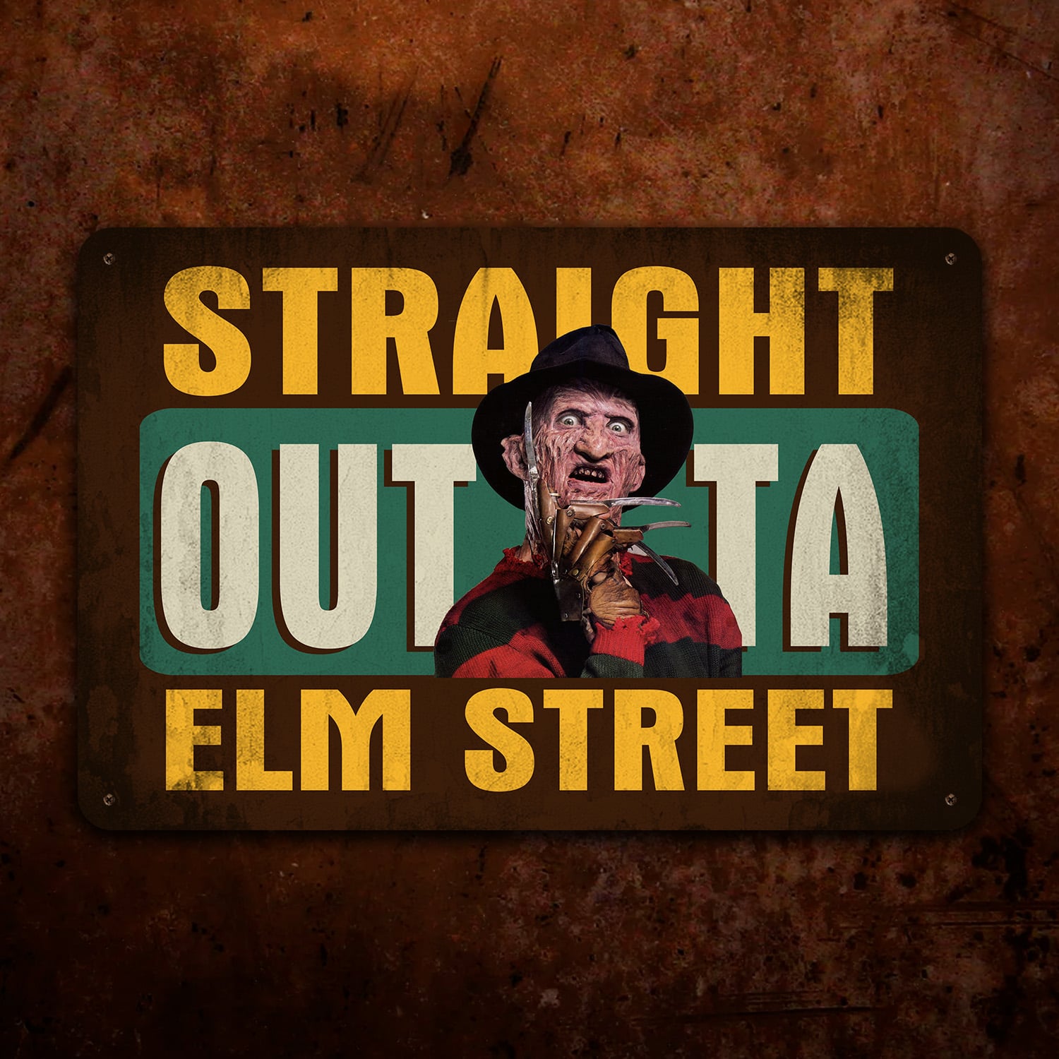9. ELM Street (6) Metal Sign Mockup 14