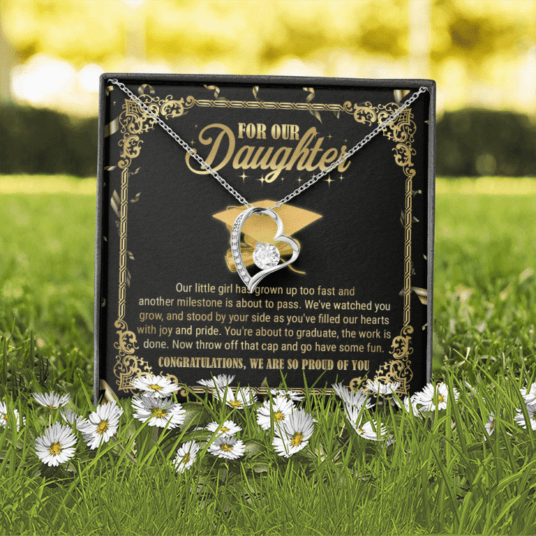 For Our Daughter Our Little Girl Has Grown Up Too Fast And Another Milestone Forever Love Heart Pendant Necklace