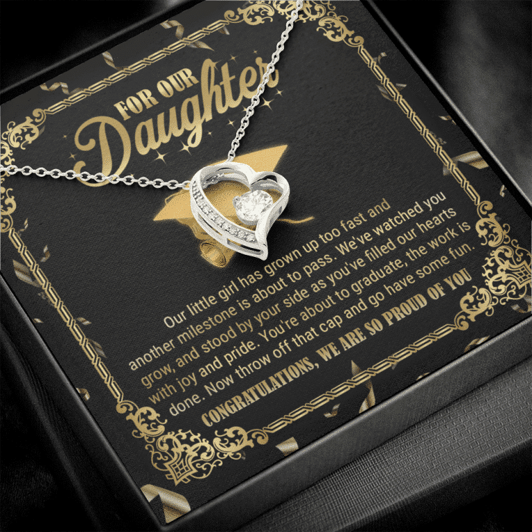 For Our Daughter Our Little Girl Has Grown Up Too Fast And Another Milestone Forever Love Heart Pendant Necklace