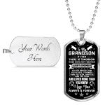 To My Grandson If Ever There Is Tomorrow When We're Not Together Dog Tag Pendant Necklace - Grandson Necklace Gifts