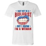 2Th. Not Be A Biologist 1, White, V-Neck T-Shirt