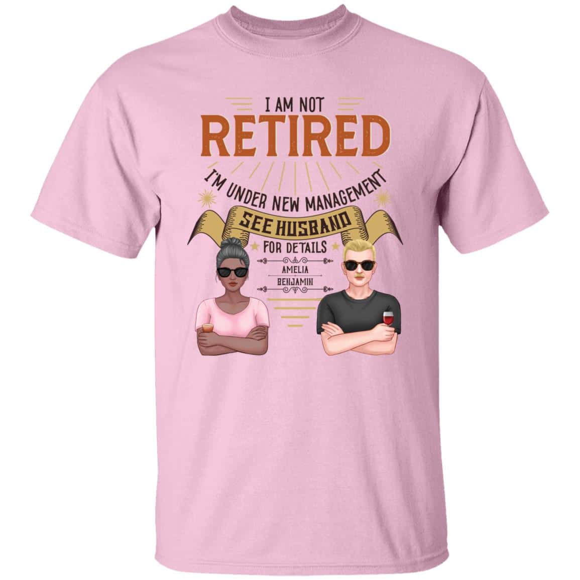 See Wife For Details Under New Management Engagement Matching T-Shirts For  Couples Gift For Husband, image size:1155x1155