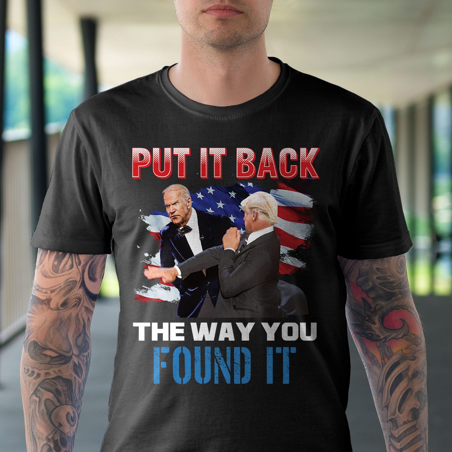 Alternative view of Put It Back The Way You Found It Funny Trump Hitting Biden T-Shirt - Support Trump Shirt