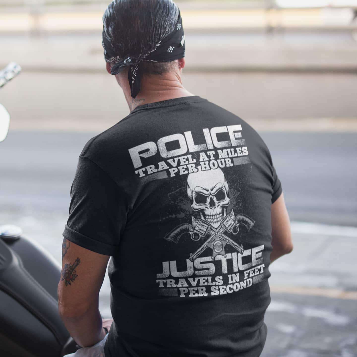 7VT. Police Travel At Miles back shirt mk2