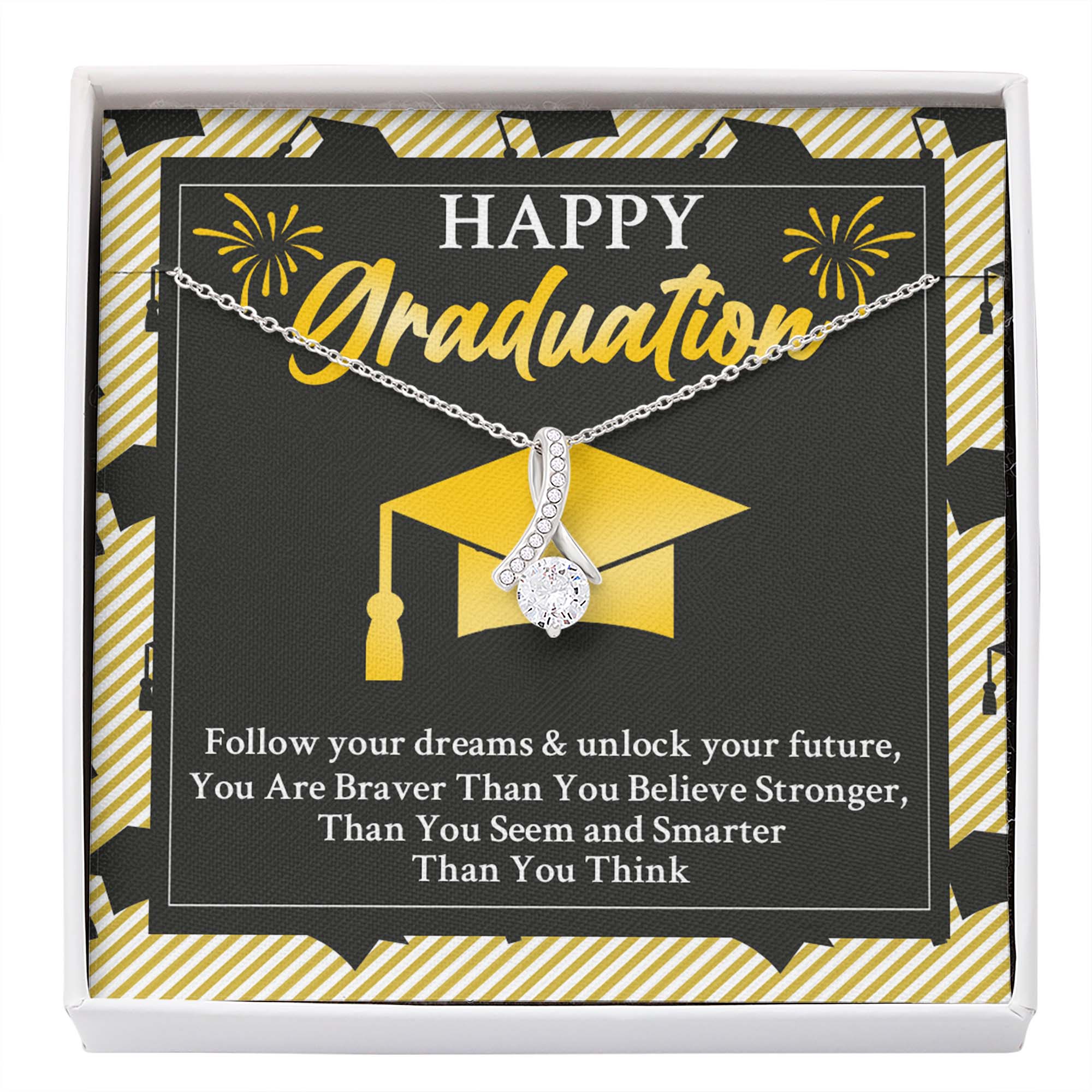 Happy Graduation Follow Your Dreams And Unlock Your Future Alluring Beauty Necklace