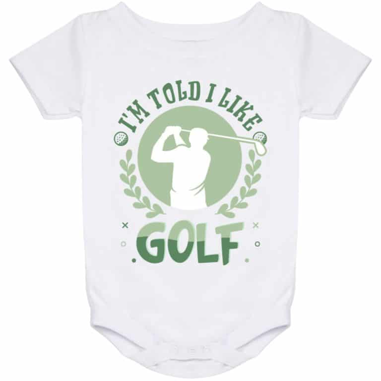 4Th. I Like Golf 1, White, Baby Onesie - 24 Month