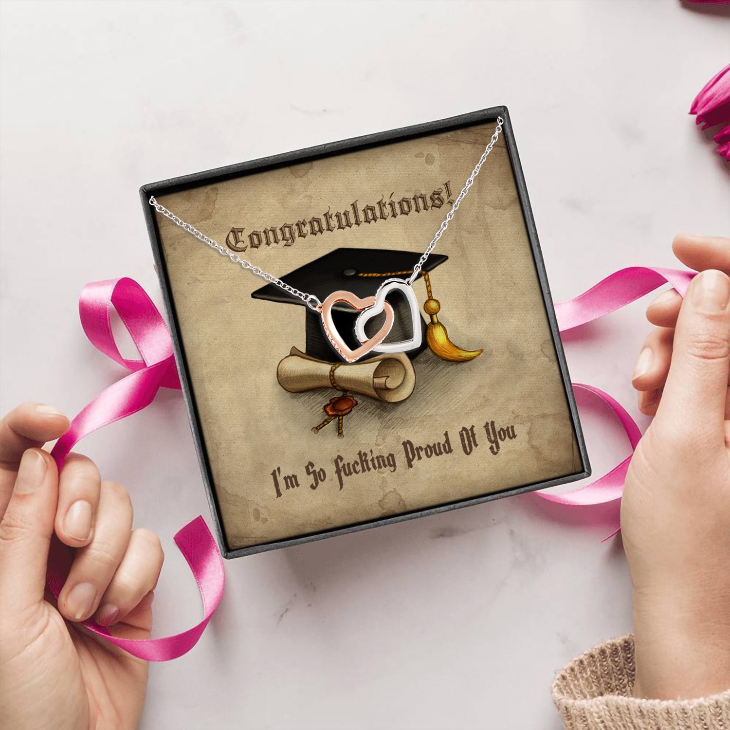 4Th. Fucking Proud Of You Interlocking Hearts Necklace 5