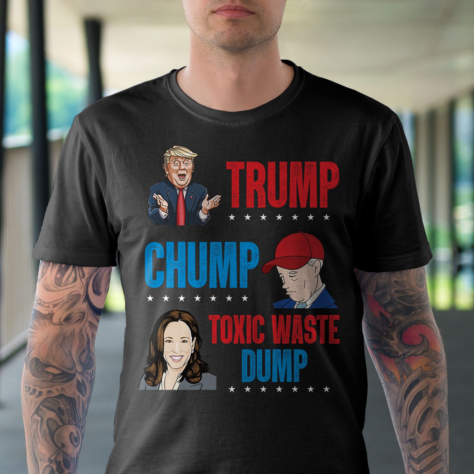 Alternative view of Trump Chump Toxic Waste Dump Funny Biden Kamala T-Shirt - Support Trump Shirt