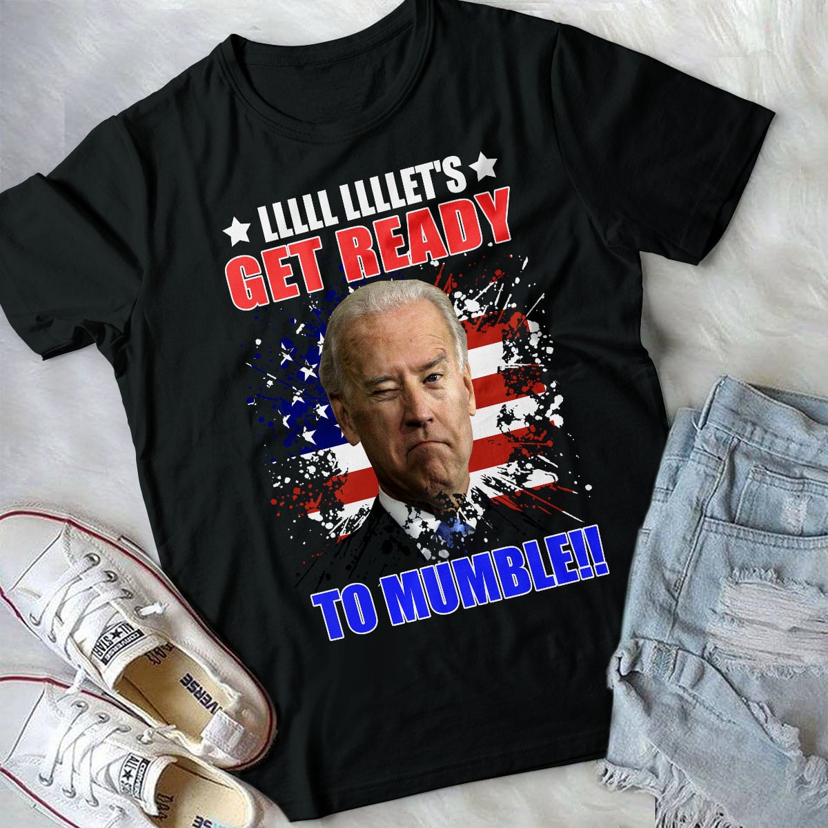 Alternative view of Let's Get Ready To Mumble Funny Biden T-Shirt