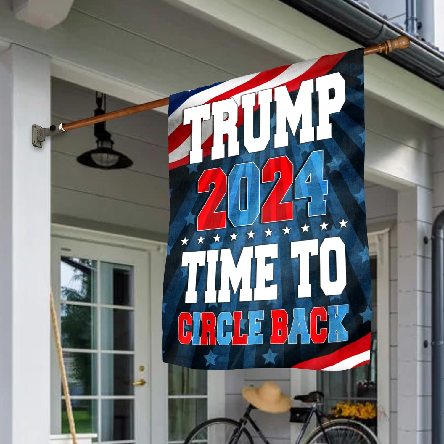 Alternative view of Trump 2024 Time To Circle Back Flag - Funny Political Garden Flag House Flag.