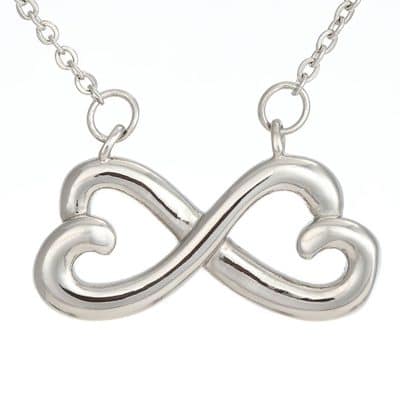 Infinity Heart Necklace (14K White Gold)