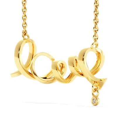 Scripted Love Necklace (18K Yellow Gold)