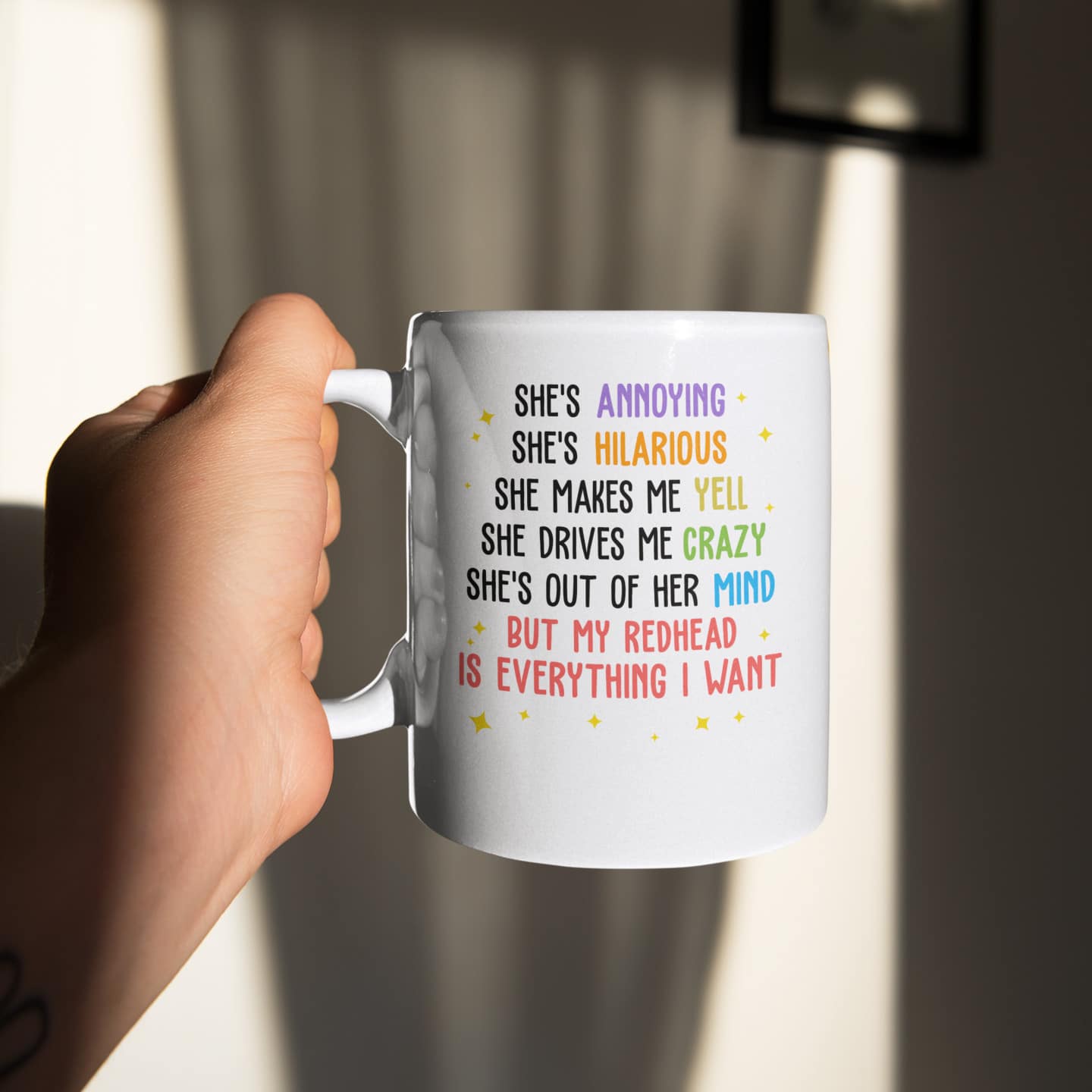 She's Annoying She's Hilarious But My Redhead Is Everything I Want Ceramic Coffee Mug - Funny Redhead Beer Stein