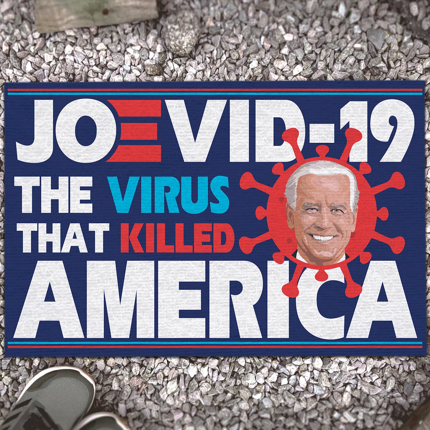 Joevid-19 The Virus That Killed America Funny Anti Biden Entrance Indoor Outdoor Decorative Doormat