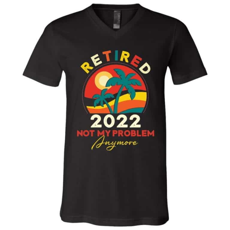 Personalized retired shirt, Black, V-Neck T-Shirt
