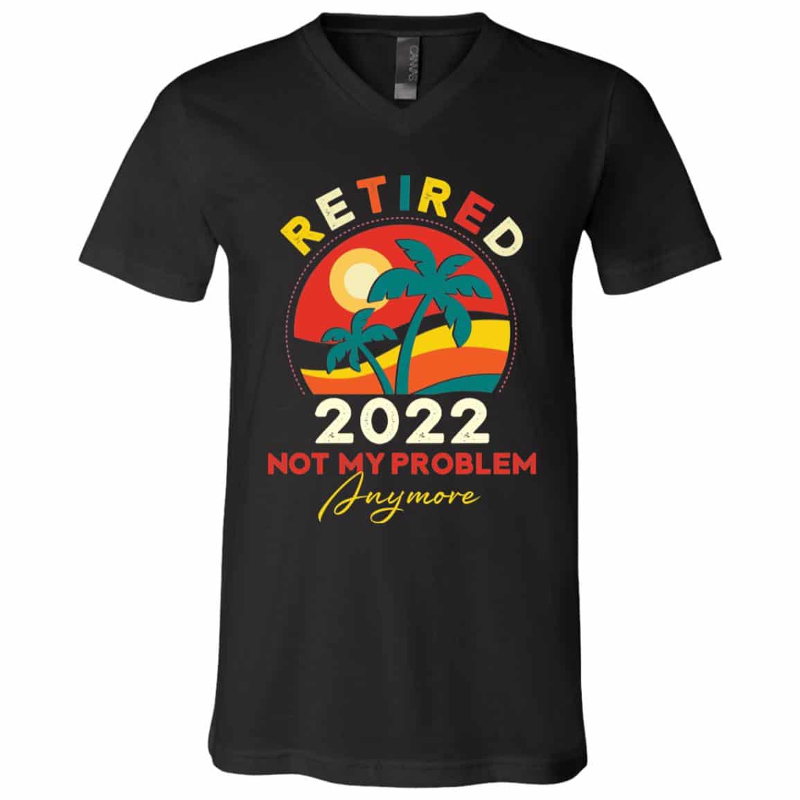Personalized retired shirt, Black, V-Neck T-Shirt