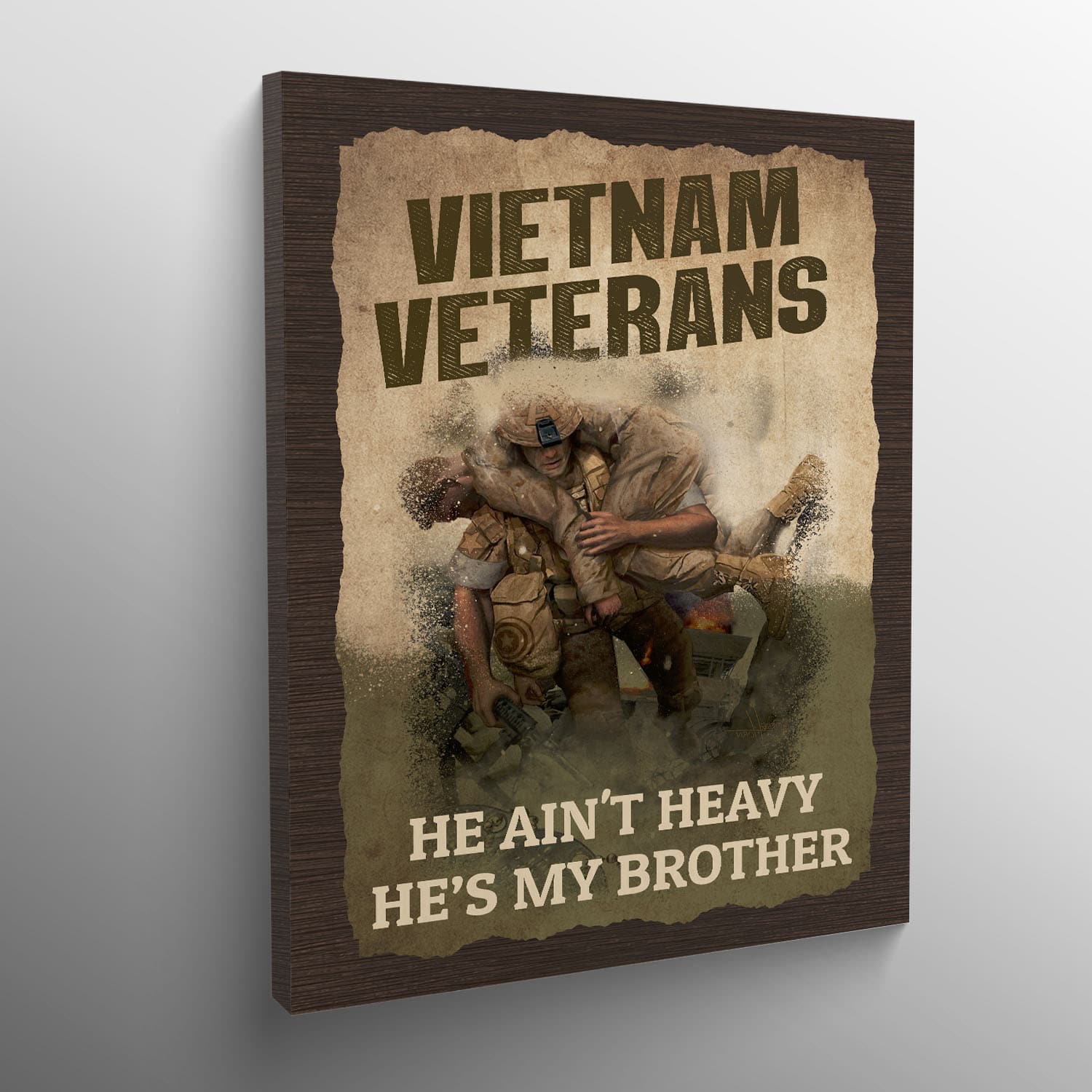 Alternative view of Vietnam Veterans He Ain't Heavy He's My Brother Canvas Prints - Vietnam Veteran Memorial Poster