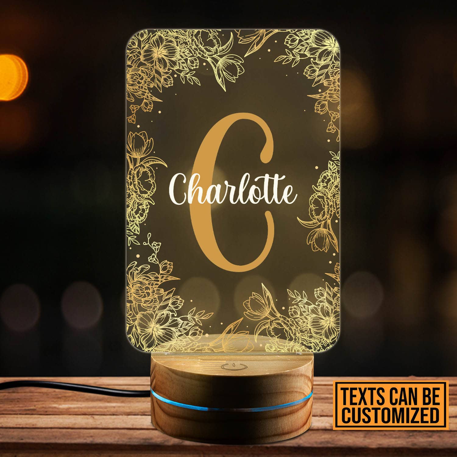 Personalized Name Mono Night Light - Custom Name Letter LED Light - Birthday Gifts for Dad Mom Daughter Son Niece Friends