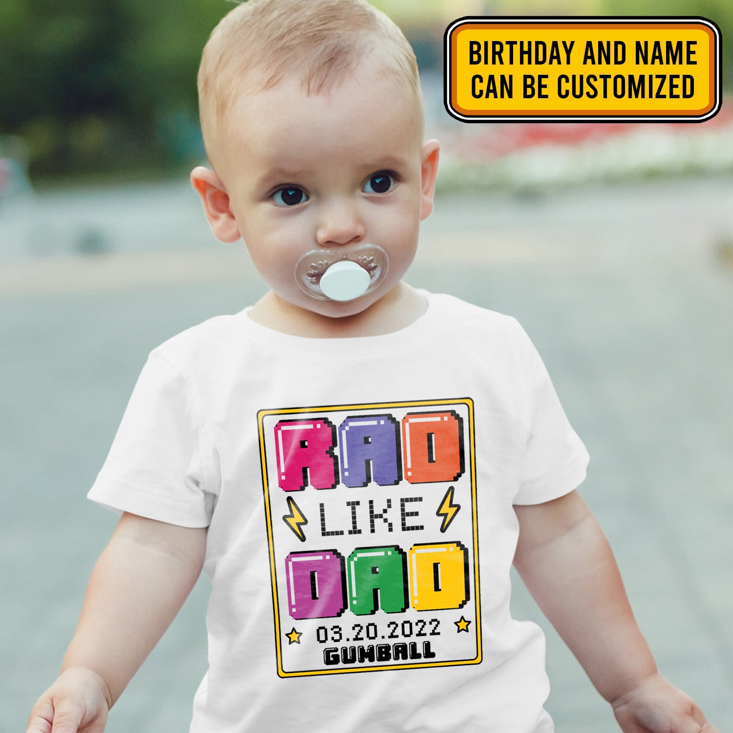 Alternative view of Customized Rad Like Dad Baby First Father's Day 2023 2024 Baby Onesie - Baby Toddlers Bodysuit
