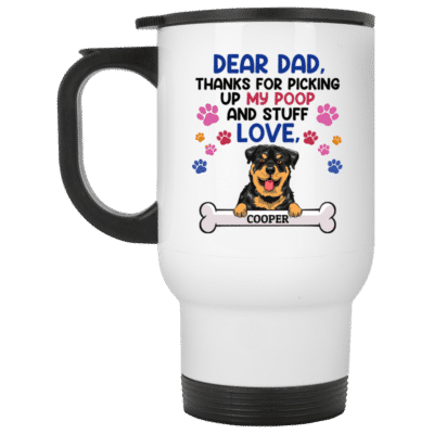 14 oz. White Travel Mug
