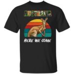 3. Australia Here We Come (Kangaroo) 5, Black, Unisex T-Shirt