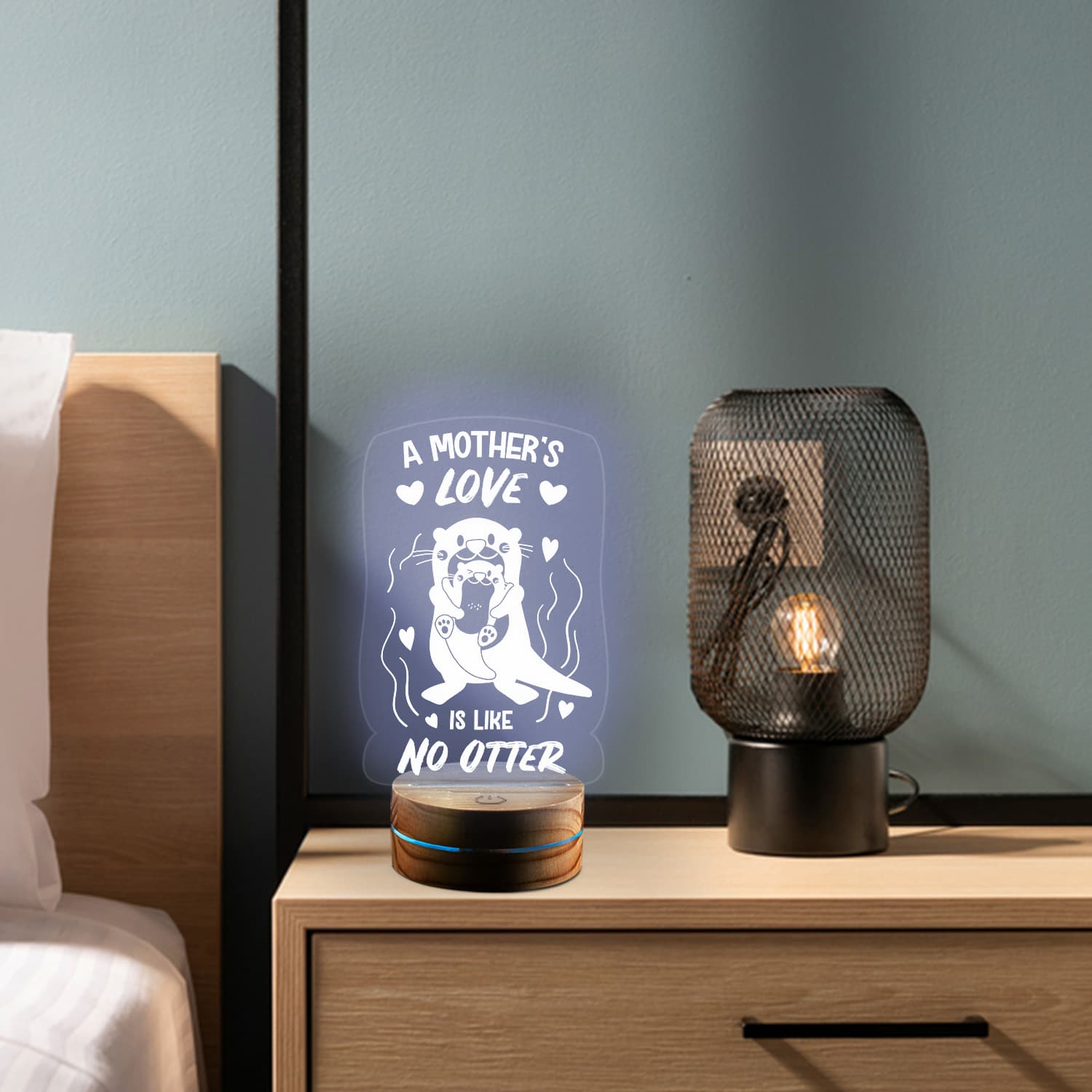 A Mother's Love Is Like No Otter Mothers Day Gift for Mom from Daughter Night Light