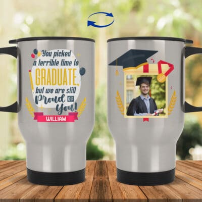 14 oz. Silver Travel Mug