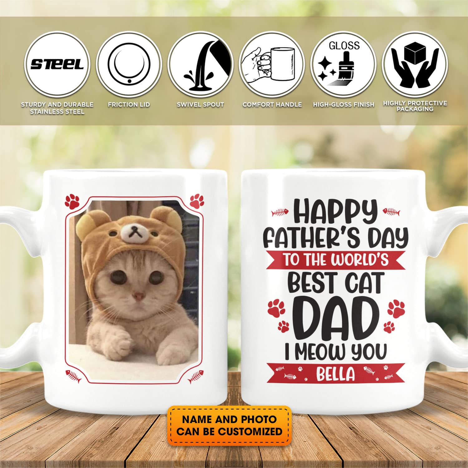 6VT. World's Best Cat Dad mug mk1