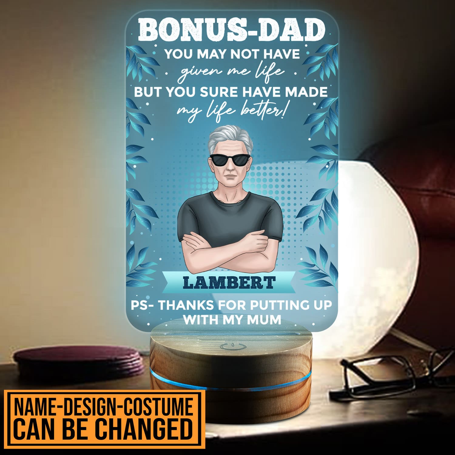 Personalized Fathers Day Gifts Bonus - Dad You May Not Have Given Me Life Led Night Light Multi Color - Bedroom Decor