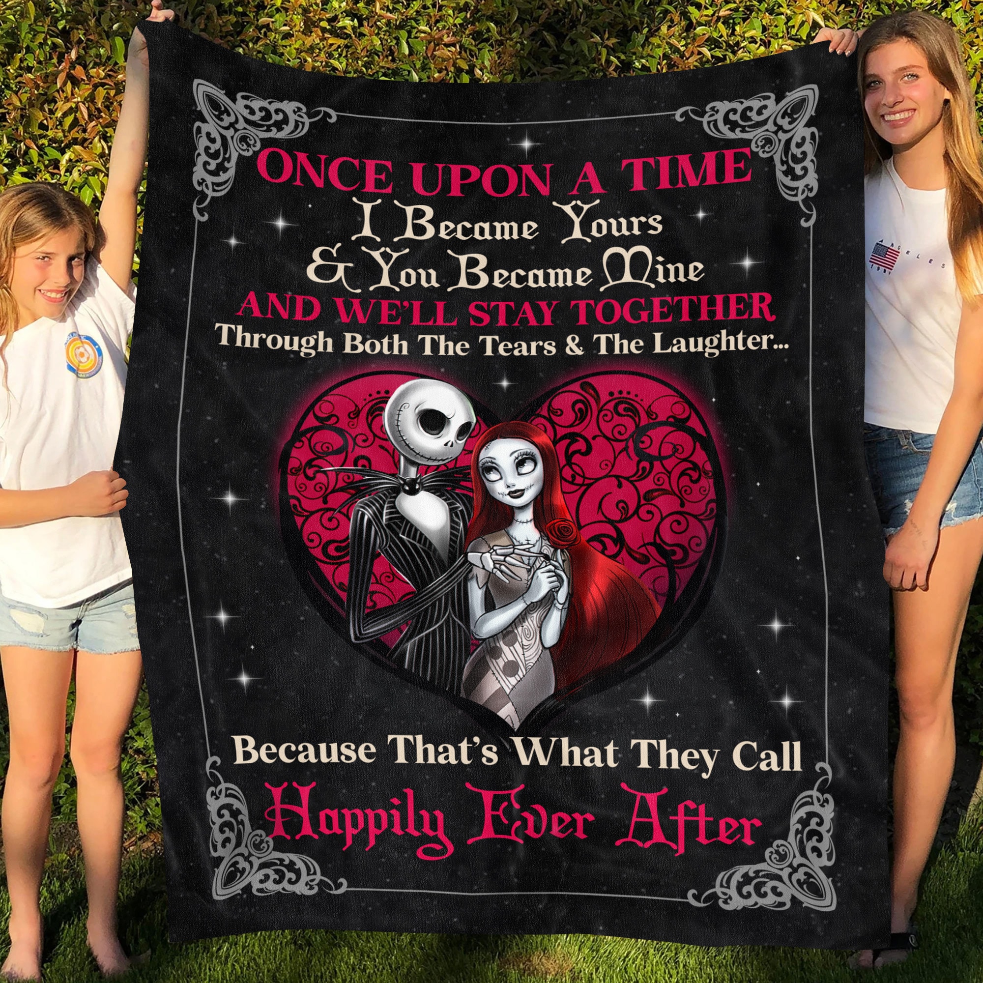 3. Once Upon A Time Skellington Sally Blanket Mockup 5