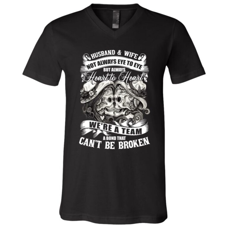 8Th. Husband and Wife, Black, V-Neck T-Shirt