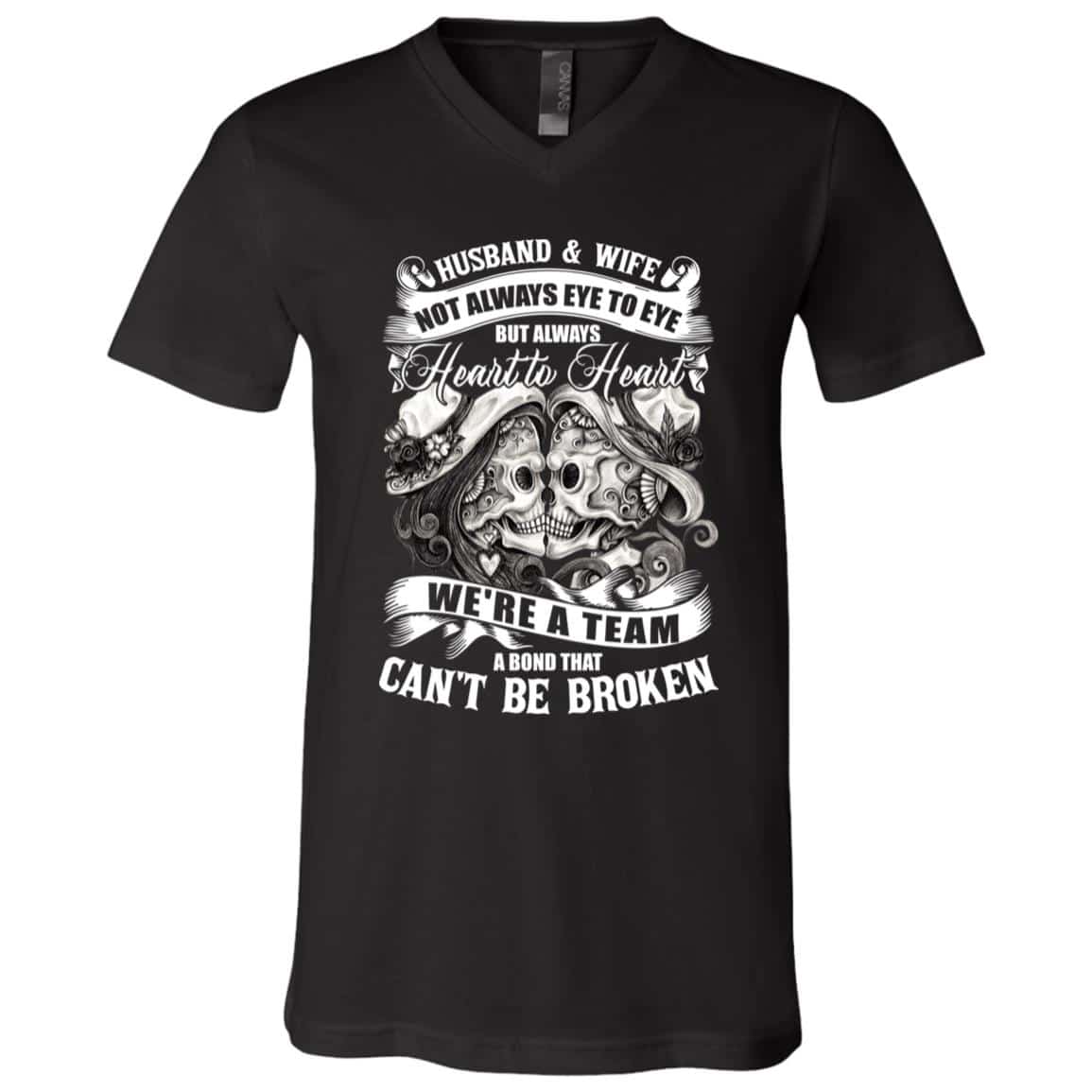 8Th. Husband and Wife, Black, V-Neck T-Shirt