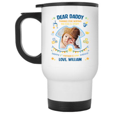 14 oz. White Travel Mug