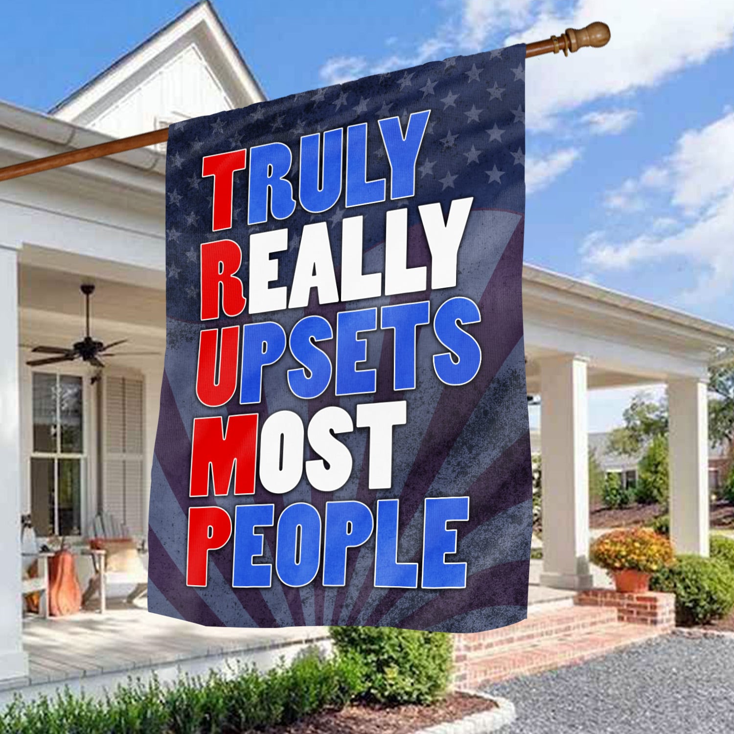4O. Truth Really Upsets (30x40) House Flag Mockup 3